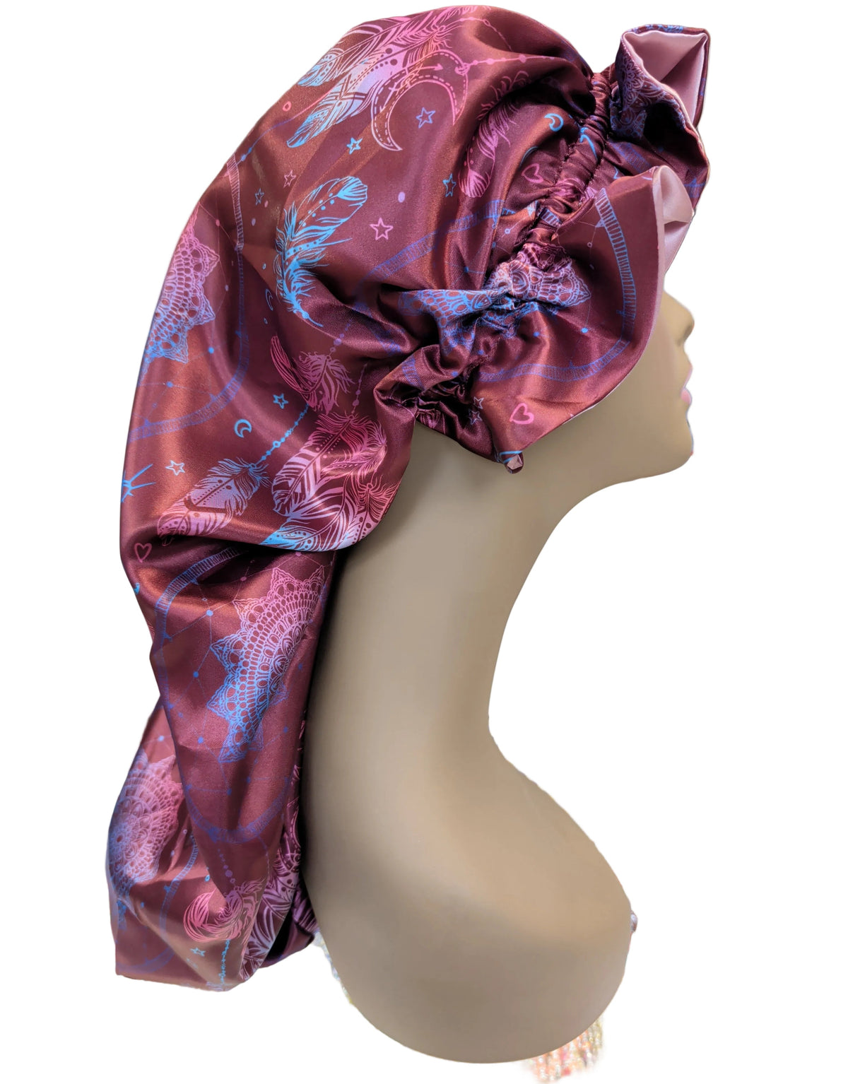GGBeauty print Double-layer long bonnet For Braid And Locks