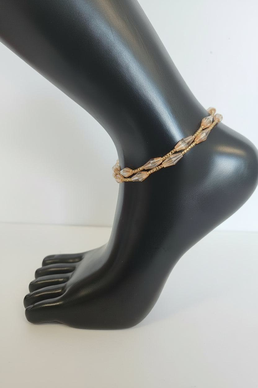 GG's African Beads Ankles 2Pcs,Handmade Beaded Foot Chain Jewelry For Women Bracelets