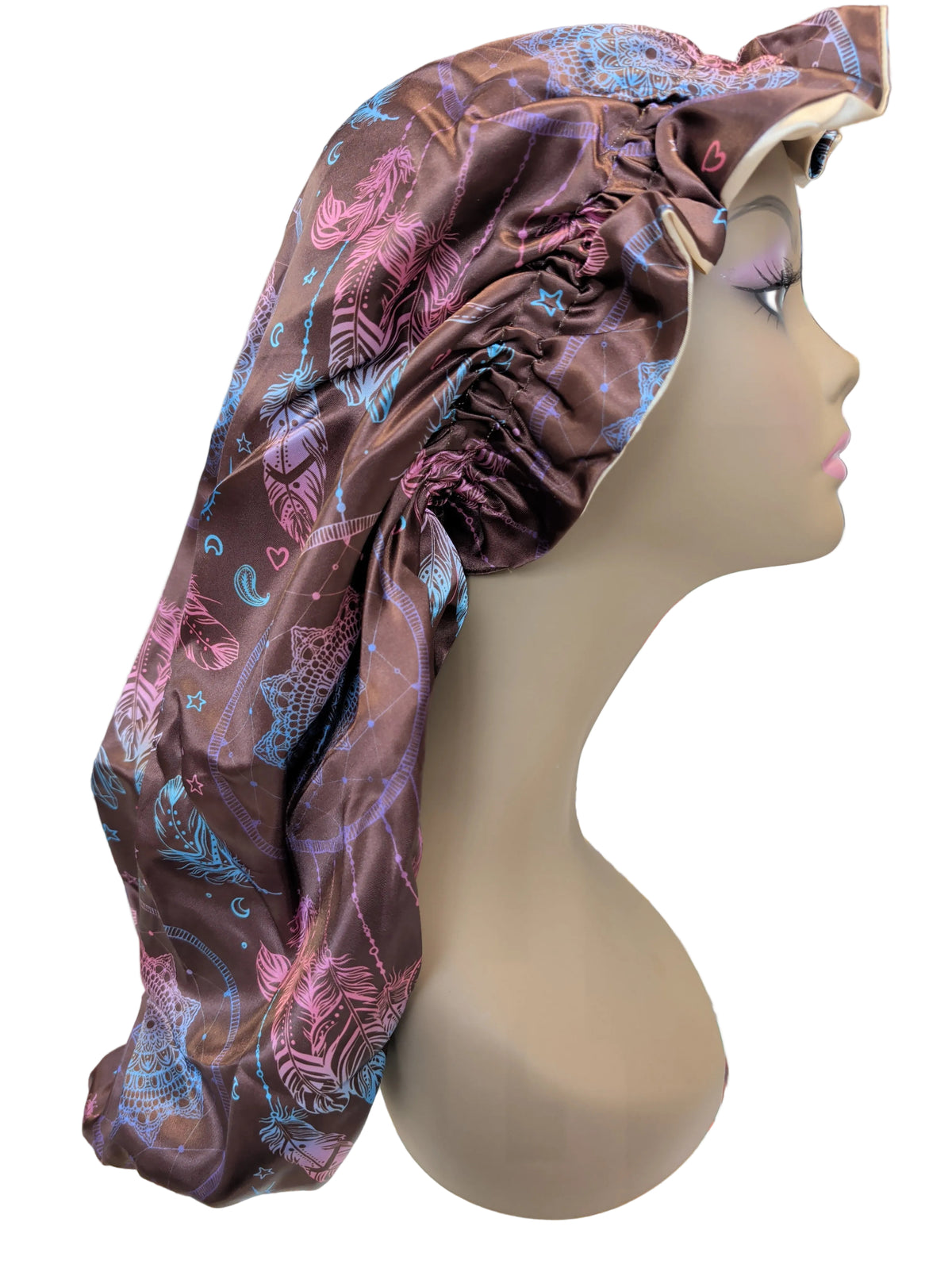 GGBeauty print Double-layer long bonnet For Braid And Locks