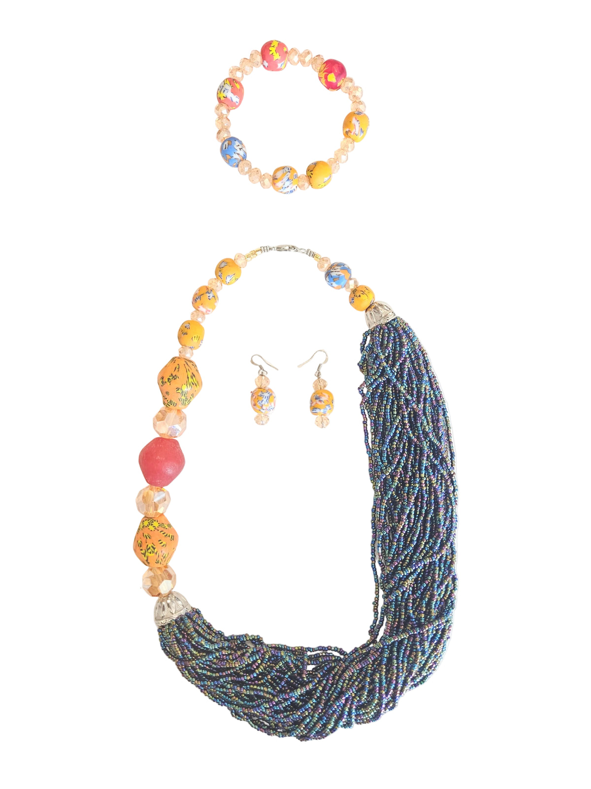 African Glass Beaded Necklaces
