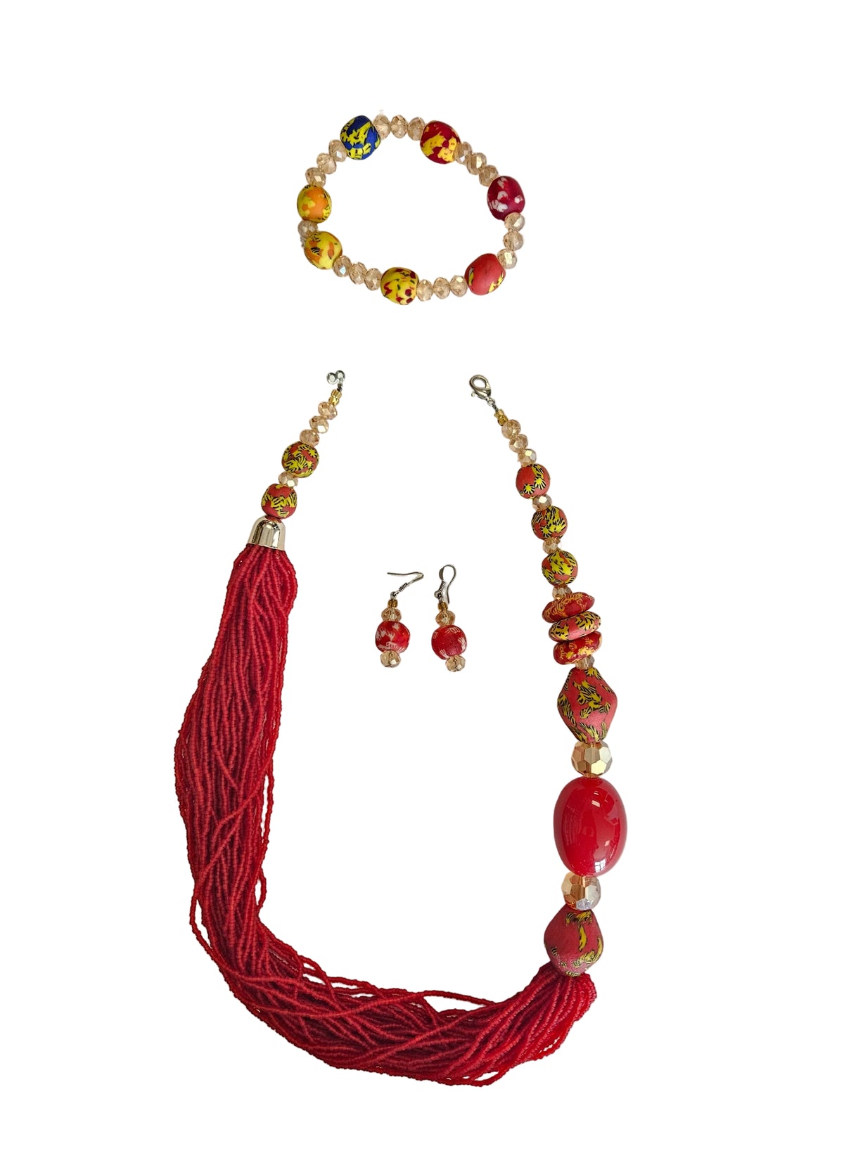 African Glass Beaded Necklaces