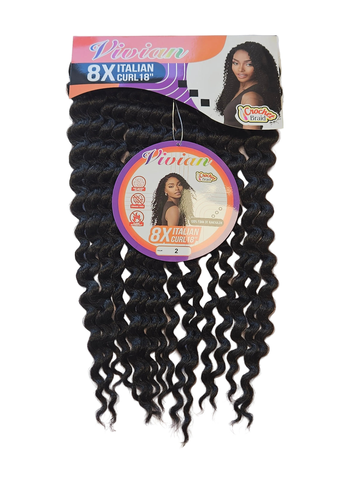 GGBEAUTY CROCHET Vivian 8x Italian Curl 18" Inches