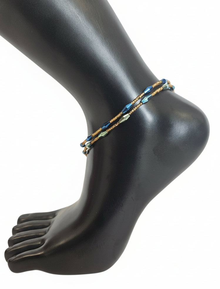 GG's African Beads Ankles 2Pcs,Handmade Beaded Foot Chain Jewelry For Women Bracelets