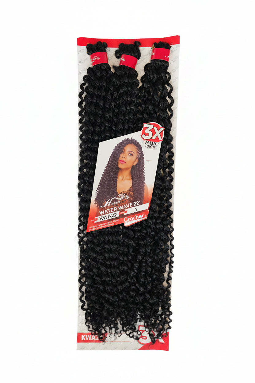 BeautyHappy Free Water Wave 22" Inches Long Crochet hair Extensions