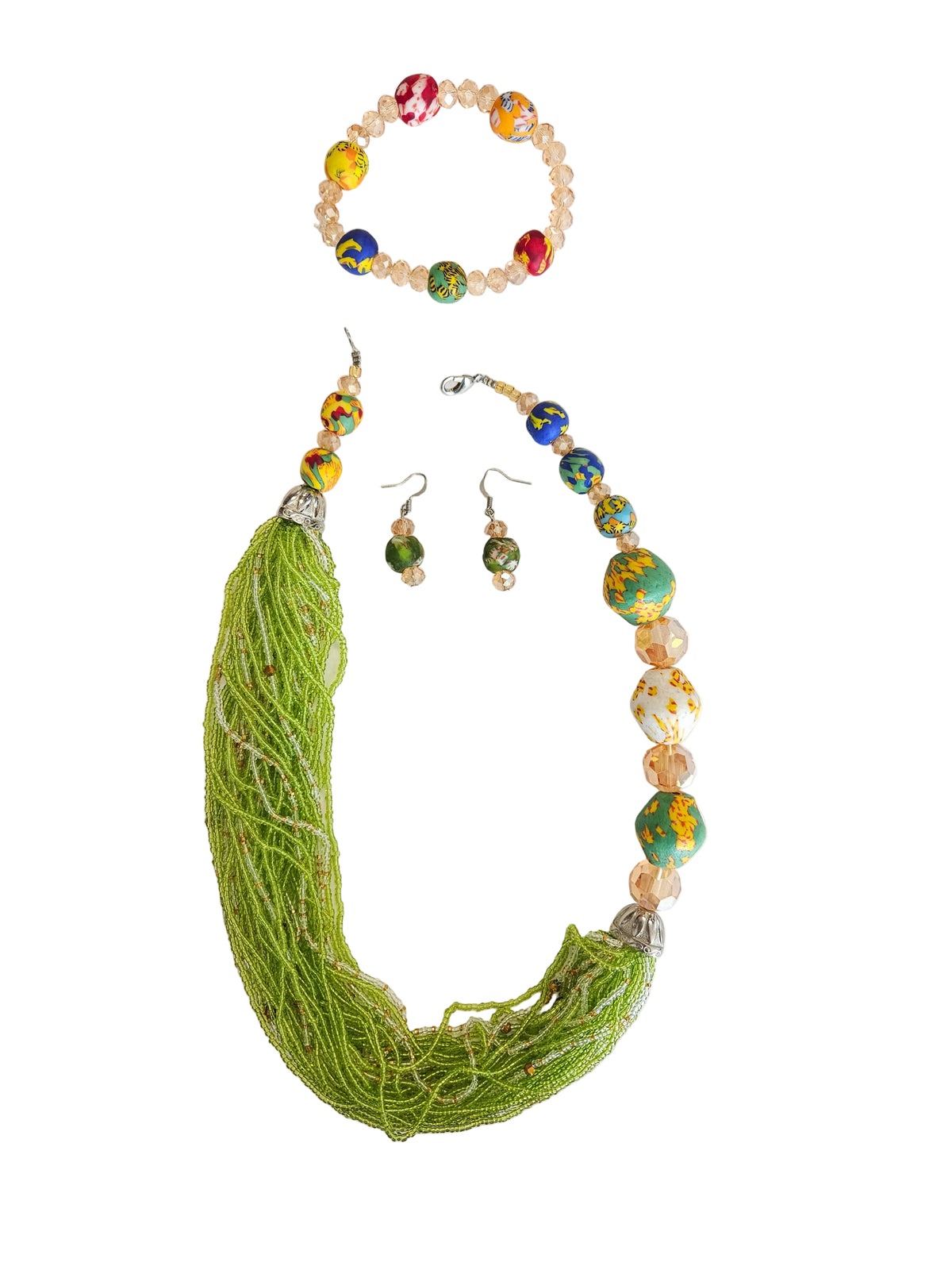 African Glass Beaded Necklaces