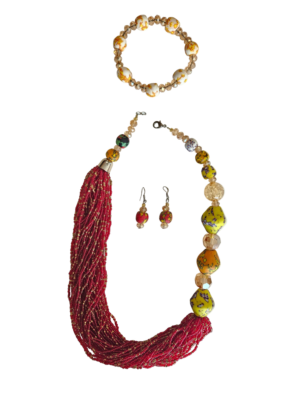 African Glass Beaded Necklaces