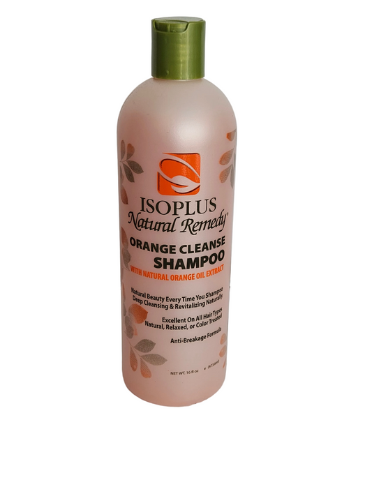 ISOPLUS NATURAL REMEDY ORANGE CLEANSE SHAMPOO.