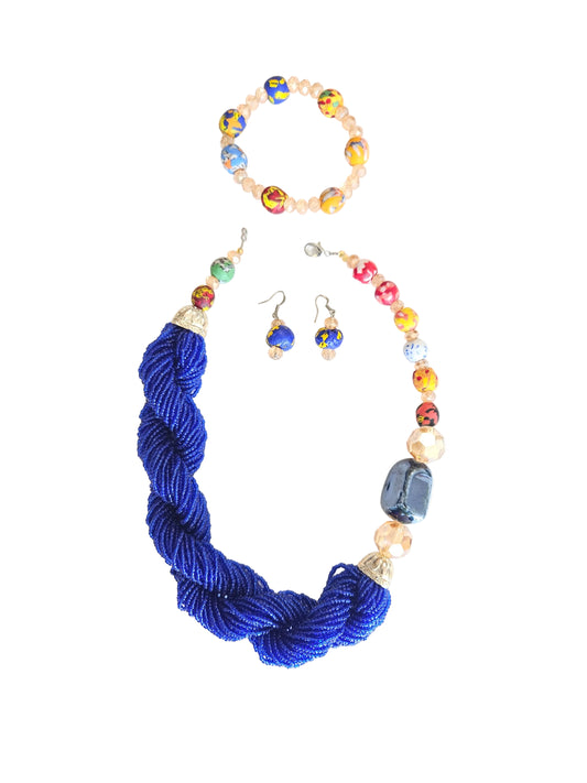 African Glass Beaded Necklaces