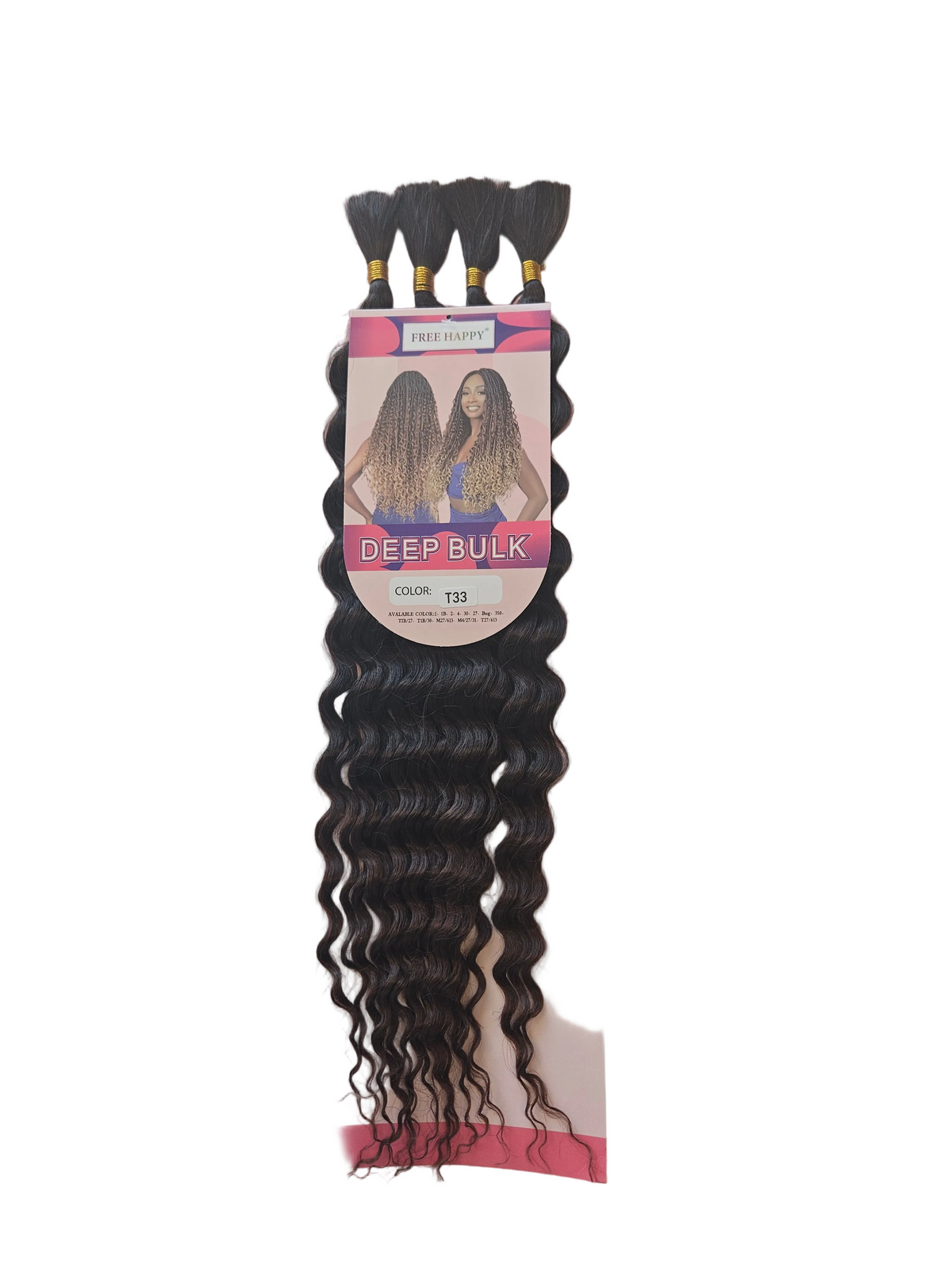 FREE HAPPY: DEEP BULK 4 BUNDIES /Pack 22 Inch Deep Wave.