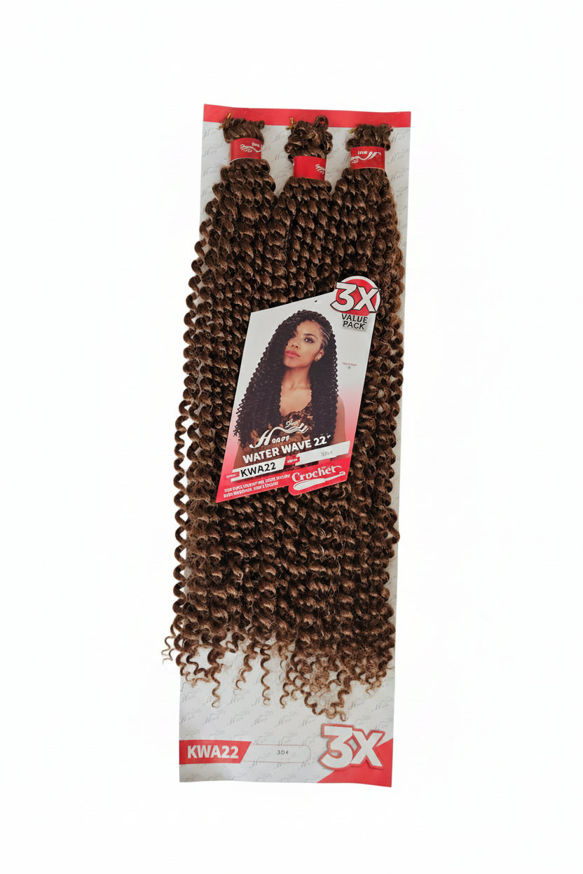 BeautyHappy Free Water Wave 22" Inches Long Crochet hair Extensions