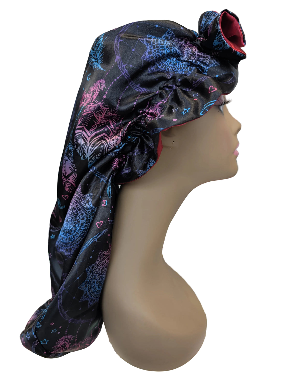 GGBeauty print Double-layer long bonnet For Braid And Locks