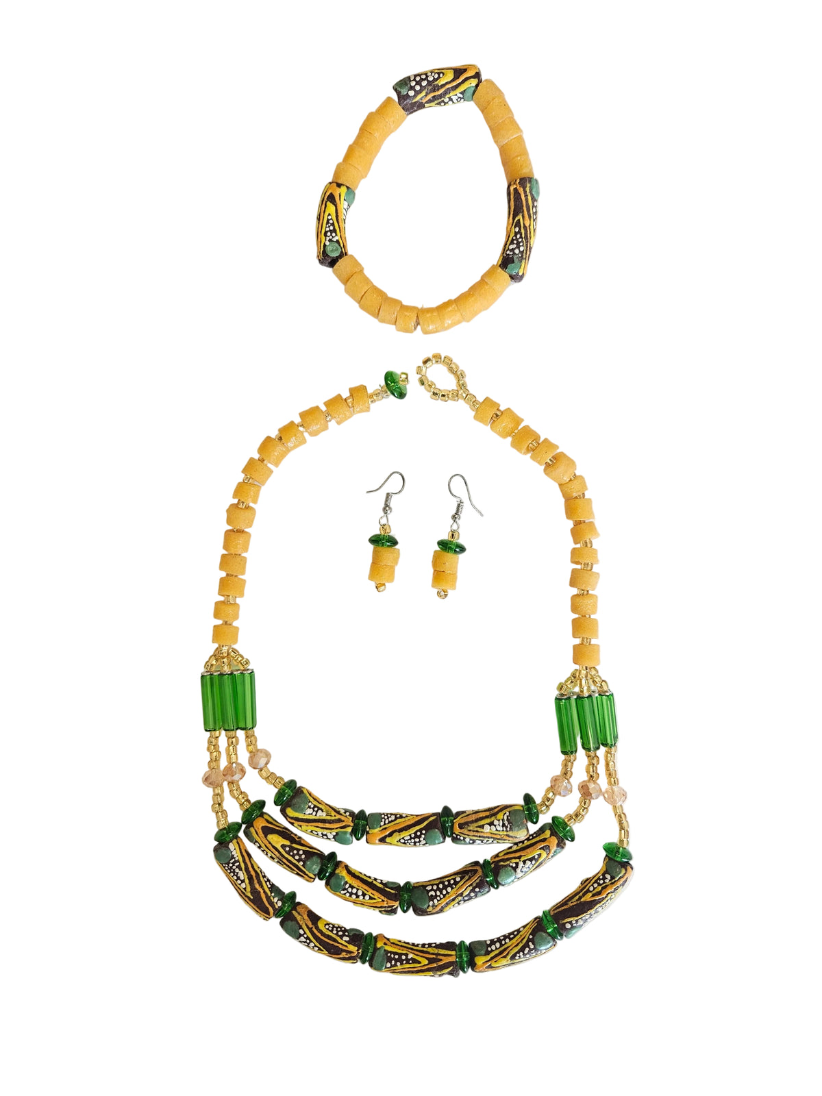 African Glass Beaded Necklaces