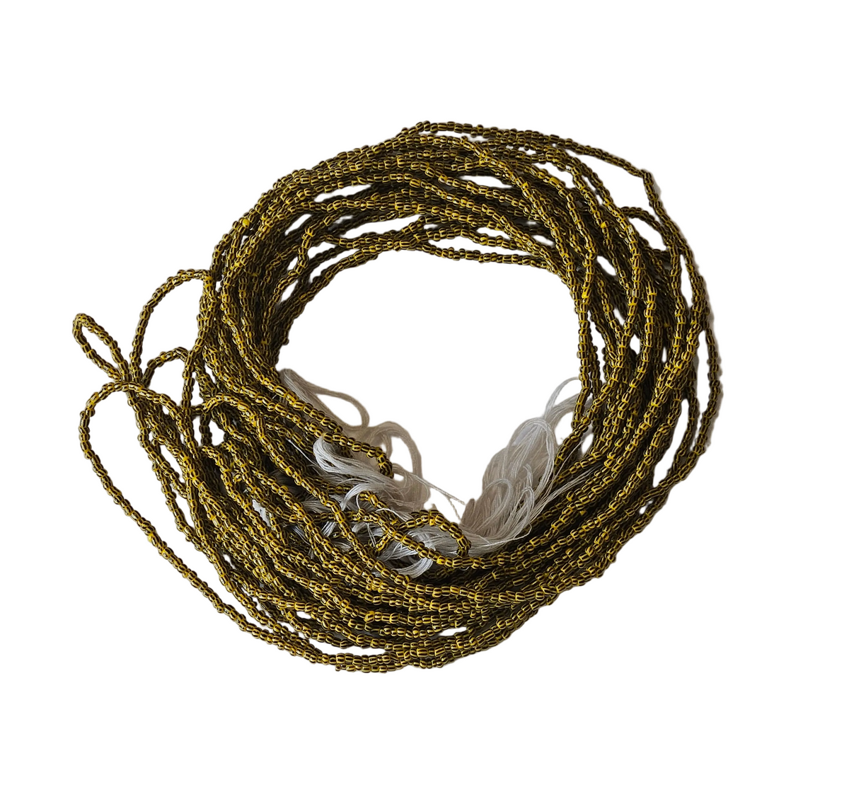 Traditional African Beaded Waist Beads - Tie-On Single Strand Made in Ghana, 2 Piece