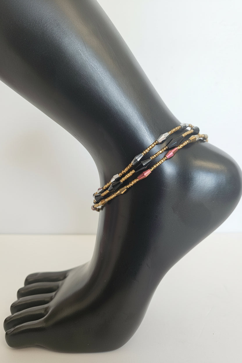 GG's African Beads Ankles 2Pcs,Handmade Beaded Foot Chain Jewelry For Women Bracelets