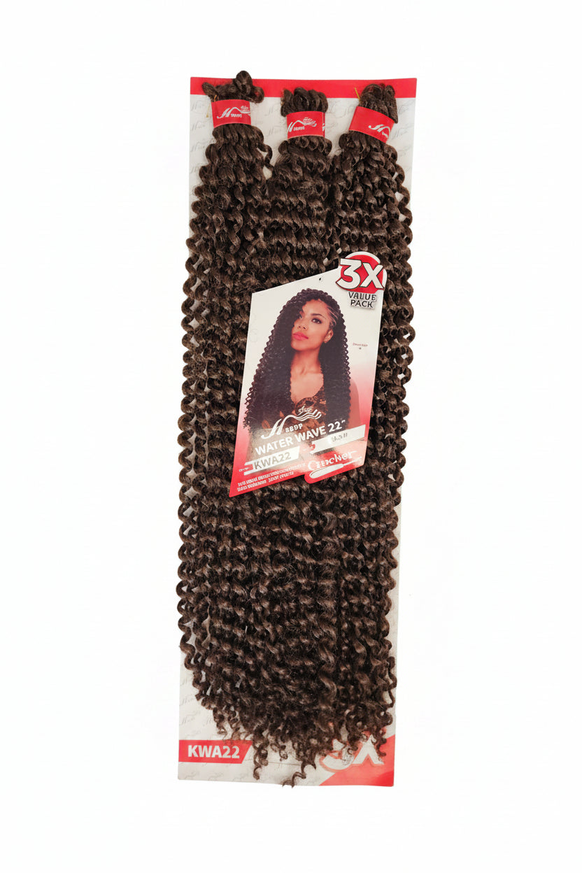 BeautyHappy Free Water Wave 22" Inches Long Crochet hair Extensions