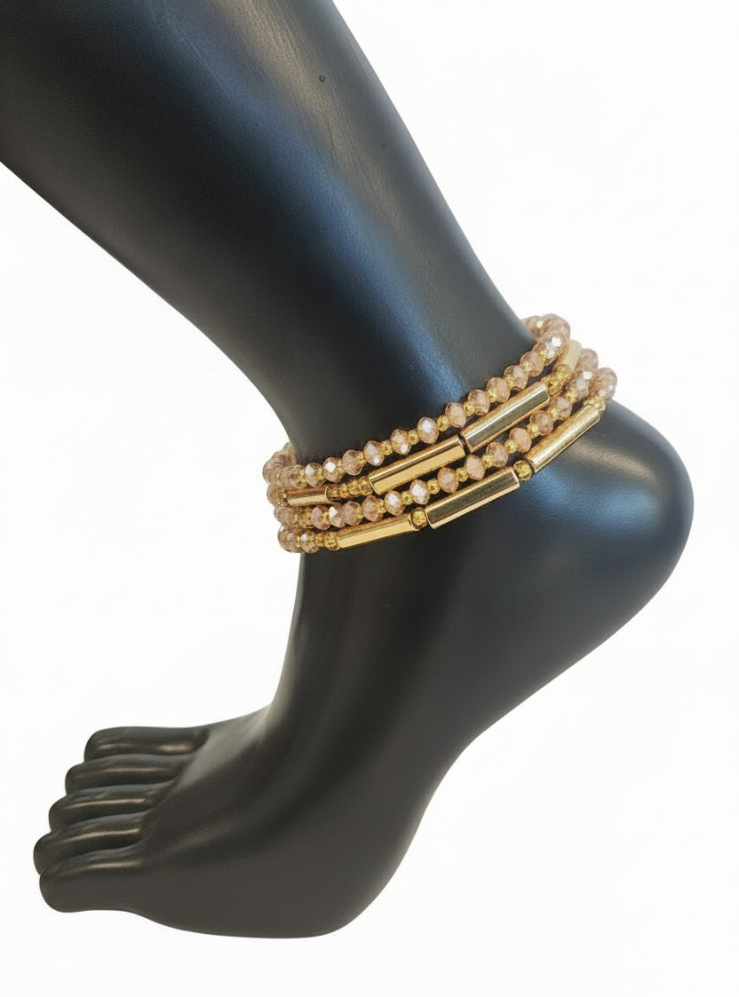 GG's African Beads Ankles 2Pcs,Handmade Beaded Foot Chain Jewelry For Women Bracelets