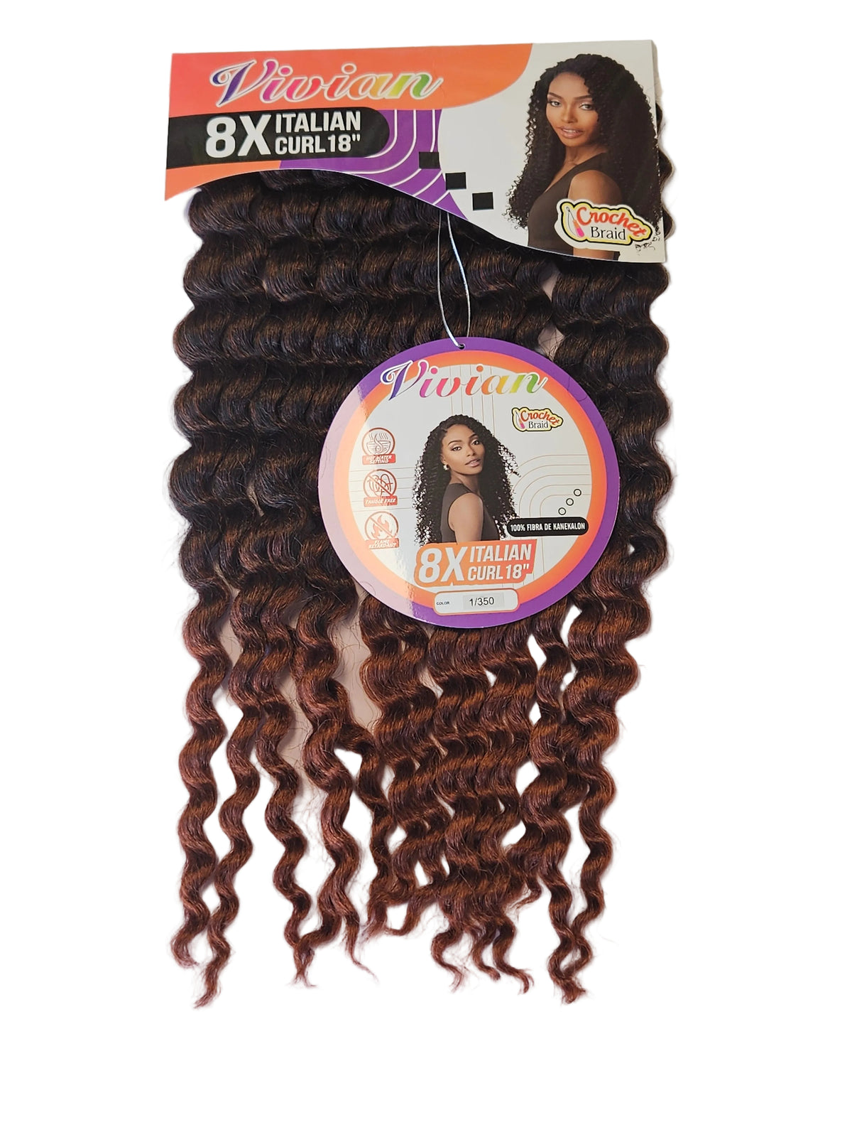GGBEAUTY CROCHET Vivian 8x Italian Curl 18" Inches