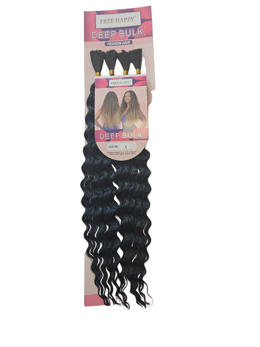 FREE HAPPY: DEEP BULK 4 BUNDIES /Pack 22 Inch Deep Wave.