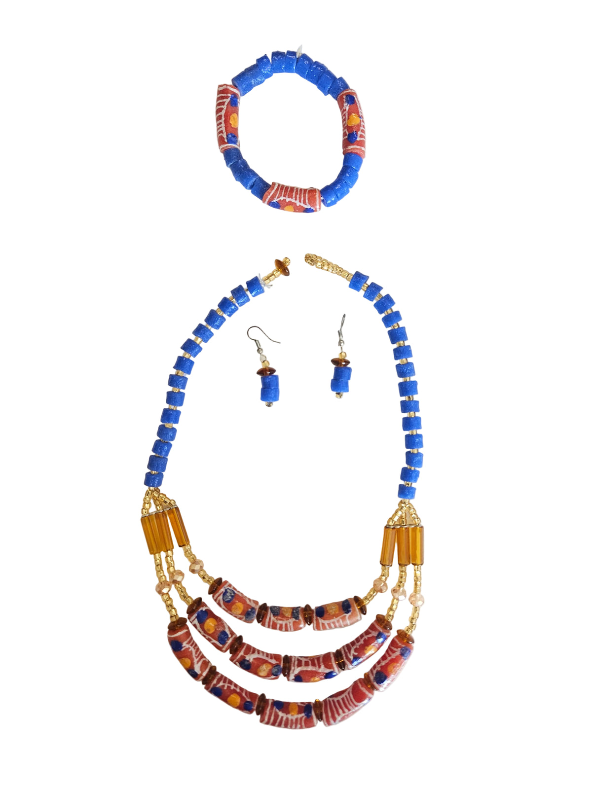 African Glass Beaded Necklaces