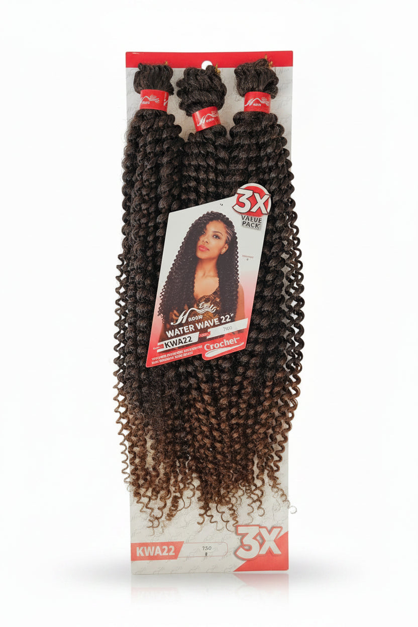 BeautyHappy Free Water Wave 22" Inches Long Crochet hair Extensions
