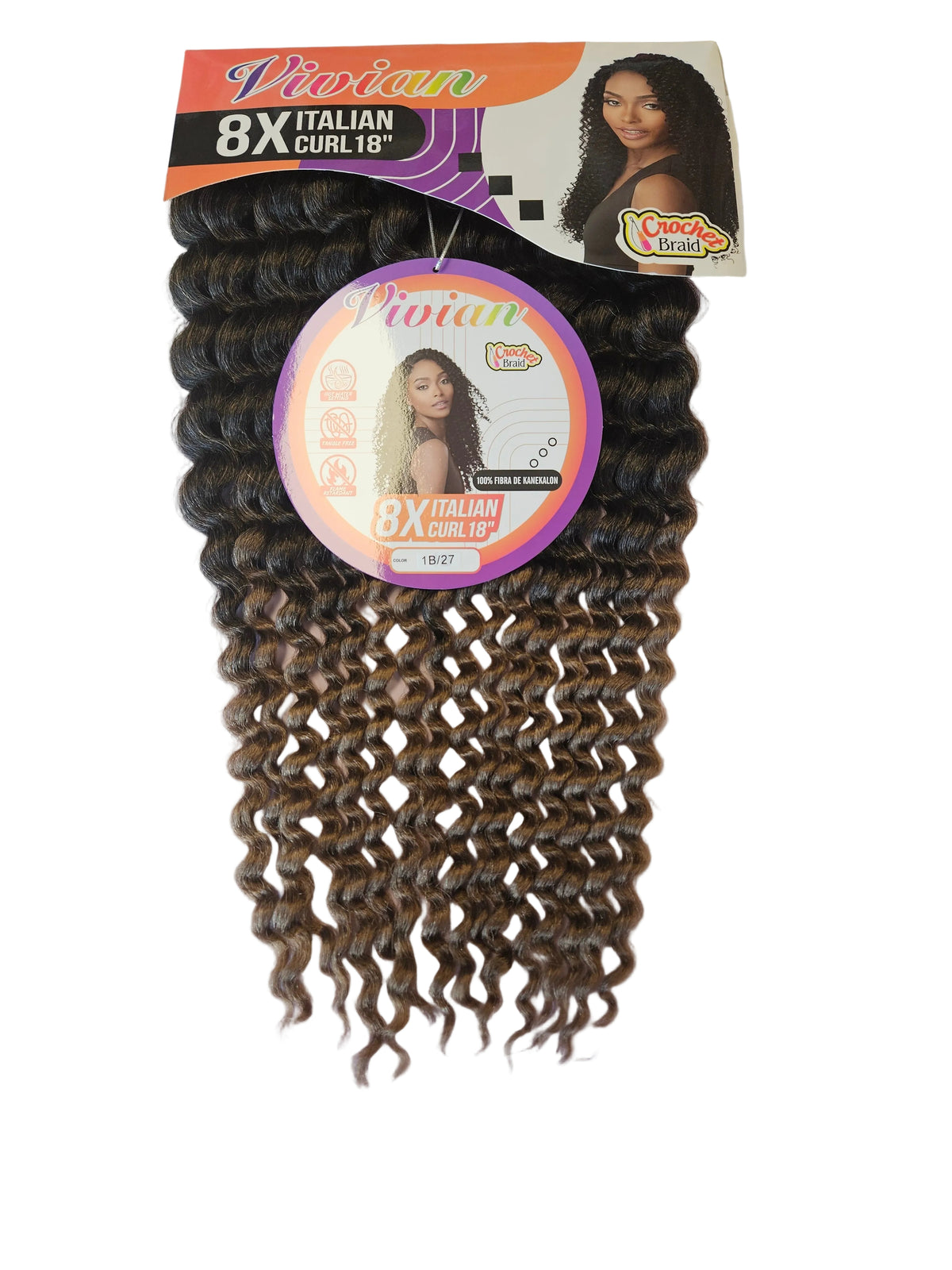 GGBEAUTY CROCHET Vivian 8x Italian Curl 18" Inches