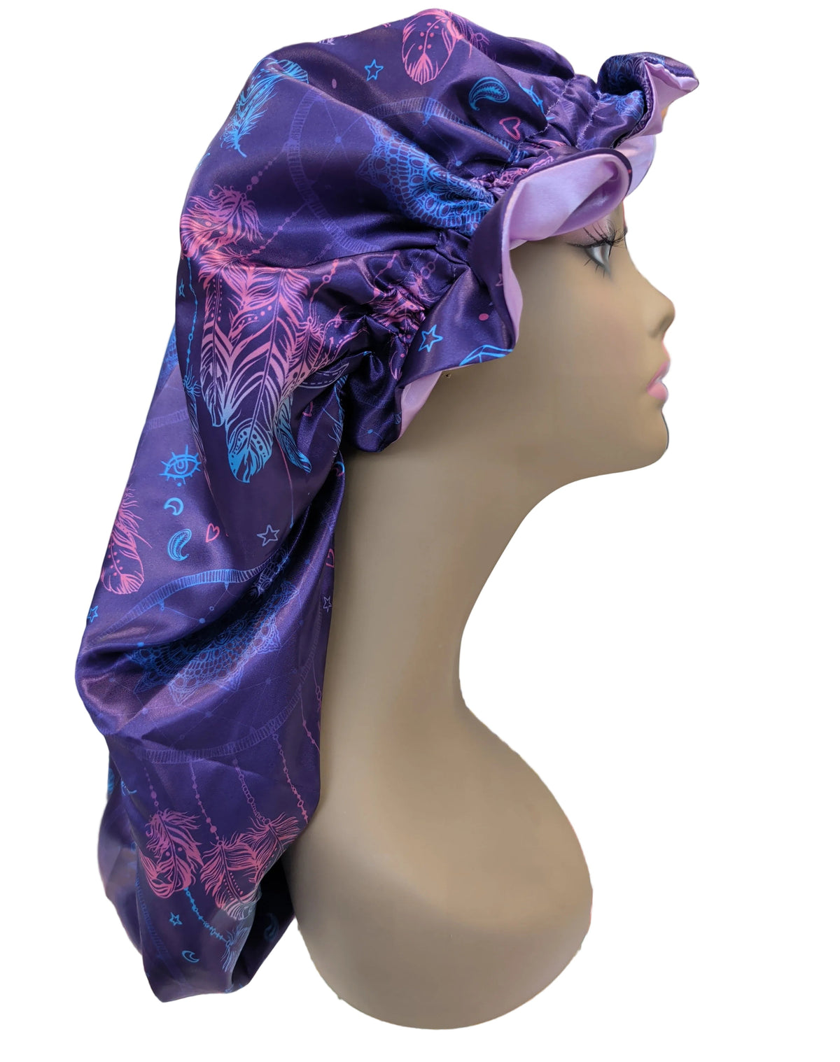 GGBeauty print Double-layer long bonnet For Braid And Locks