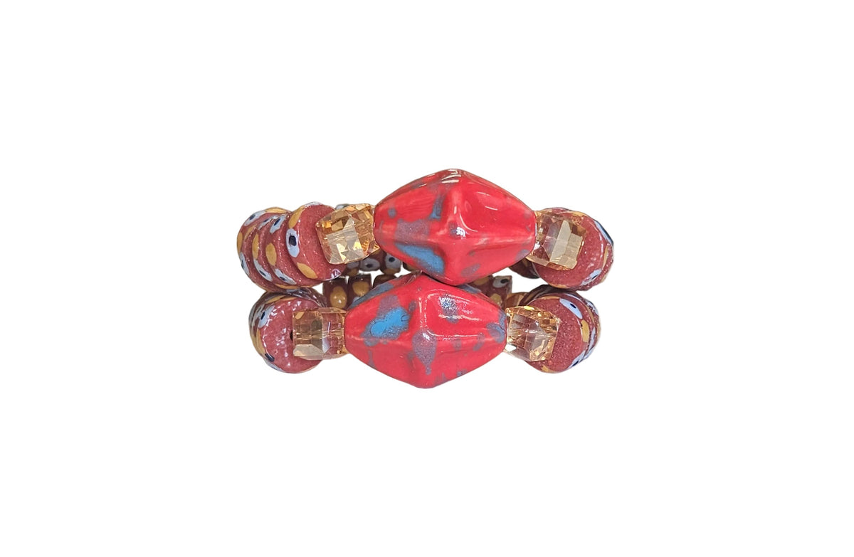 GGBEAUTY HandMade African Bracelet beads[Two piece]