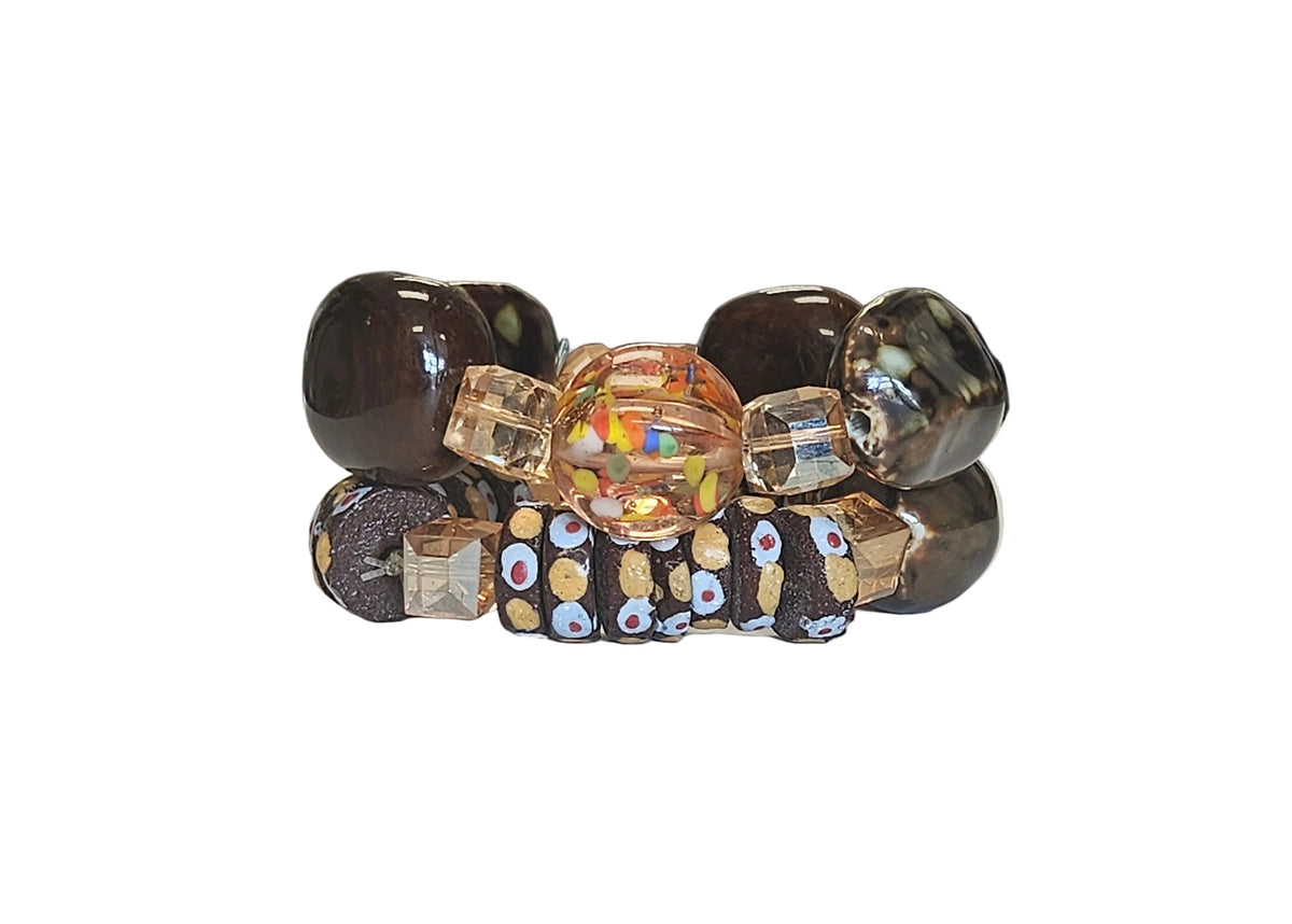 GGBEAUTY HandMade African Bracelet beads[Two piece]