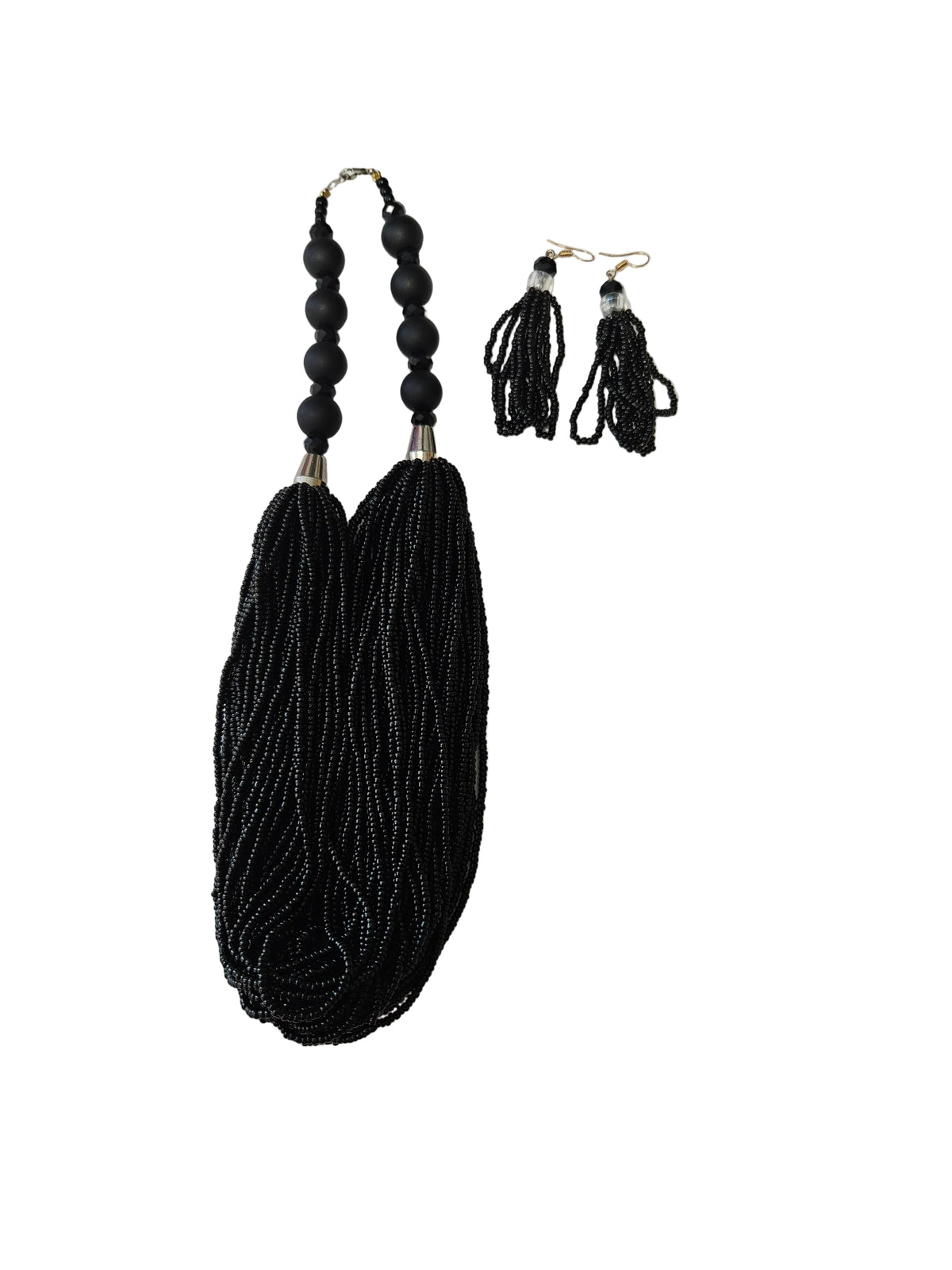 African Necklace Glass Beaded Tow Peice Set