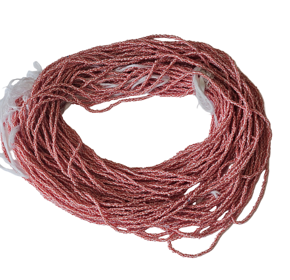 Traditional African Beaded Waist Beads - Tie-On Single Strand Made in Ghana, 2 Piece