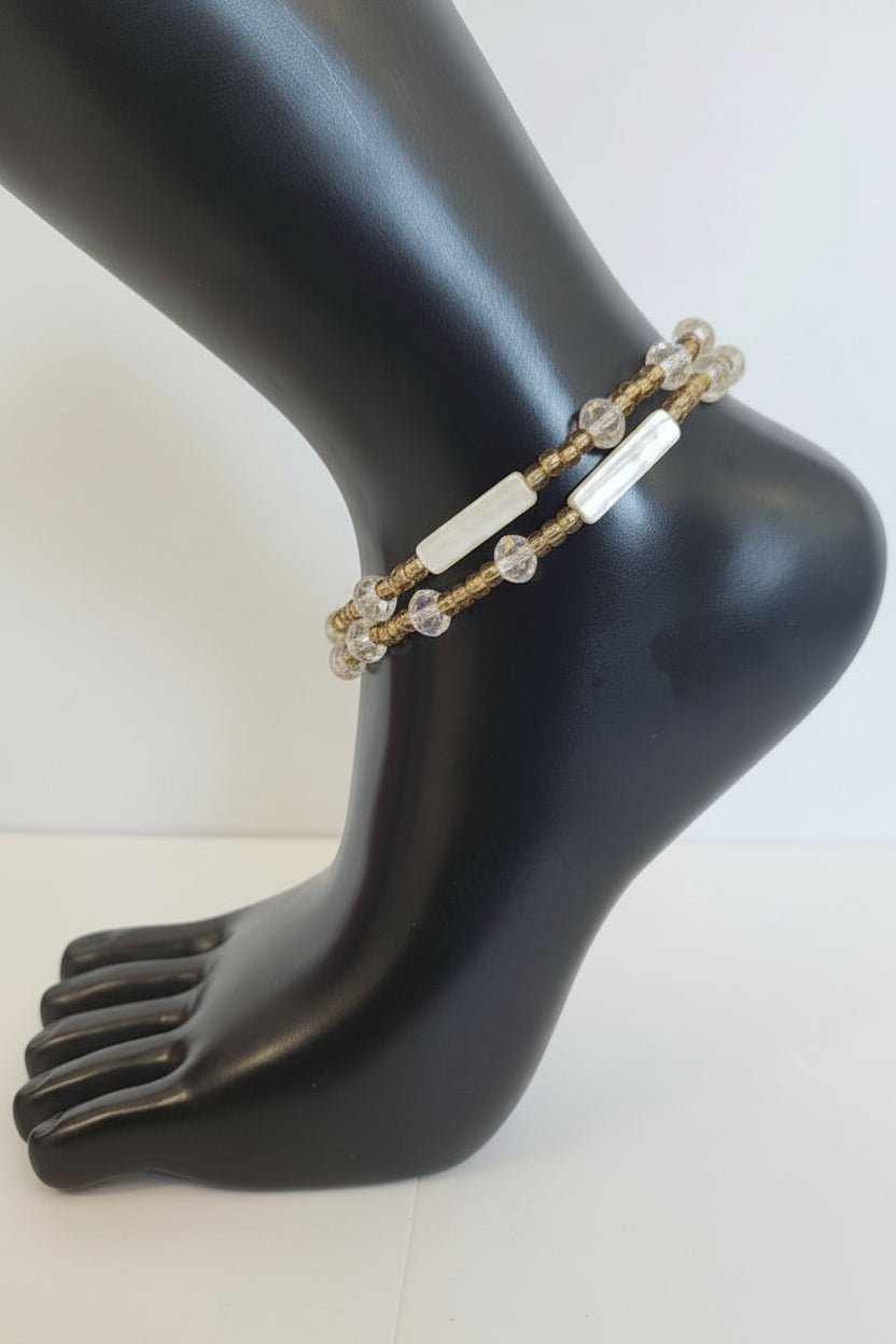 GG's African Beads Ankles 2Pcs,Handmade Beaded Foot Chain Jewelry For Women Bracelets